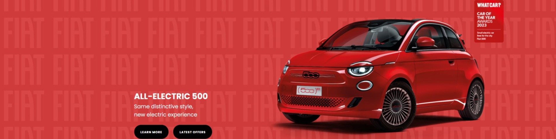 All-Electric Fiat 500 RED Banner